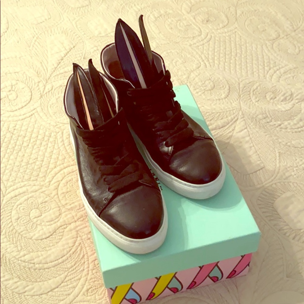 Minna Parikka Black Nappa Leather Bunny High Tops